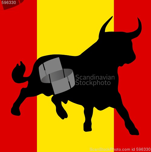 Image of black bull on the spanish colors