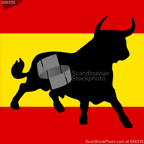 Image of black bull on the spanish colors