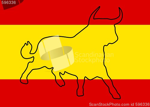 Image of bull on the spanish colors