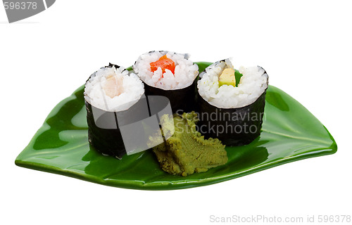 Image of Sushi on a Leaf