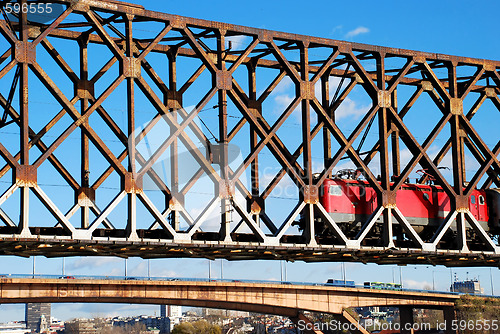 Image of Locomotive on railway bridge