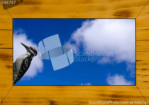 Image of picture frame with blue sky