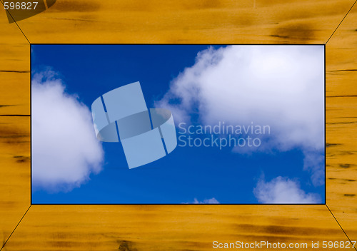 Image of picture frame with blue sky