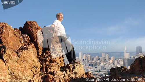 Image of Man enjoying the view