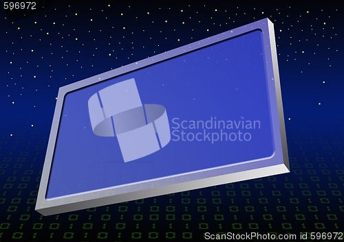 Image of blue billboard floating in space