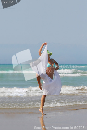 Image of Pretty blonde in bikini