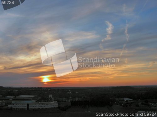 Image of sunset over loughborough