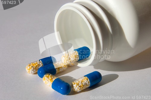 Image of many capsules isolated on background