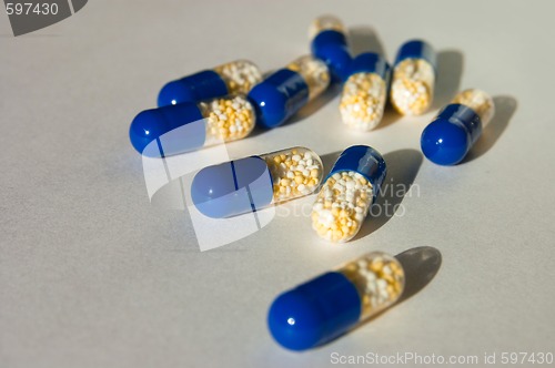 Image of many capsules isolated on background