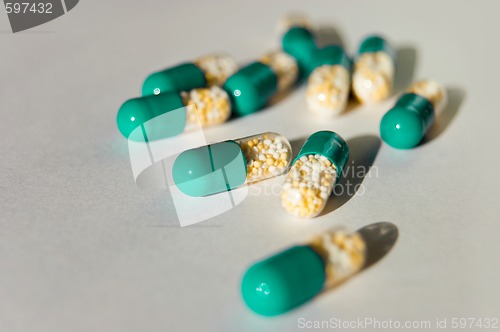 Image of many capsules isolated on background