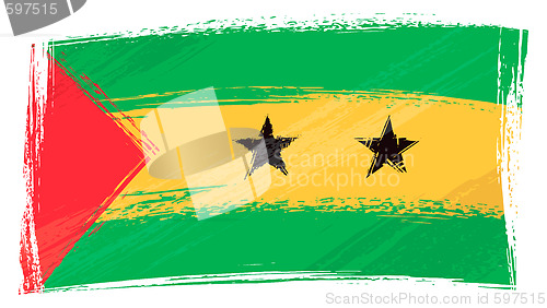 Image of Grunge Sao Tome and Principe flag