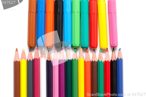 Image of Crayons, soft-tip pens
