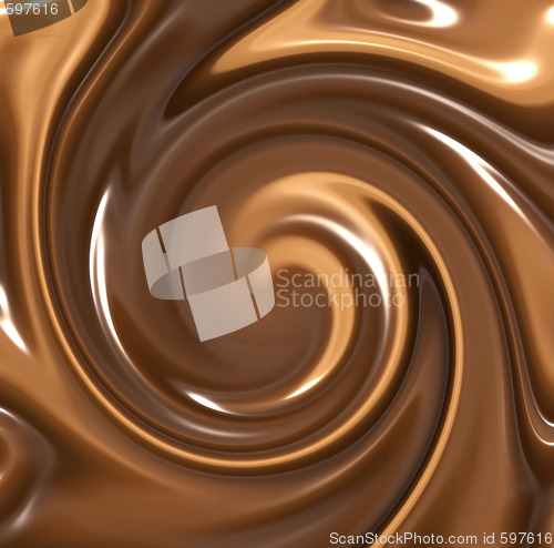 Image of melted chocolate swirl