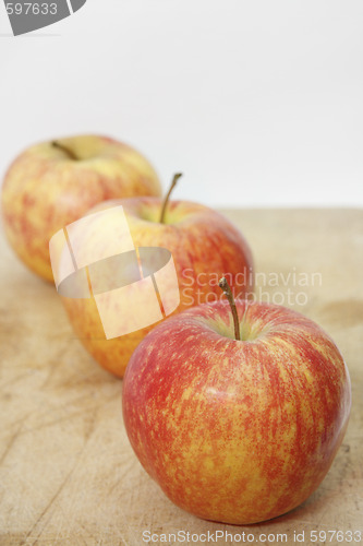 Image of apples on wood