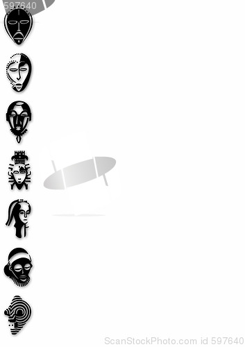 Image of background with black african masks