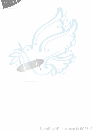 Image of white background with blue dove
