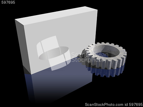 Image of blank box and gear