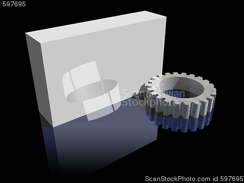 Image of blank box and gear
