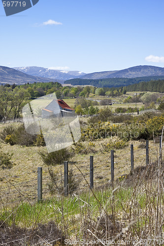 Image of scottish highlands with a lonely house