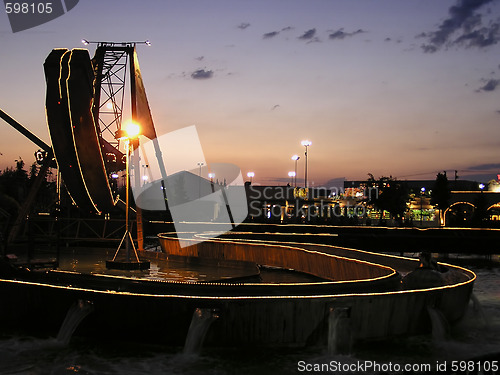 Image of Amusement Park at Night