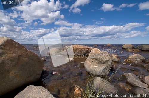 Image of Sea, stone, sky