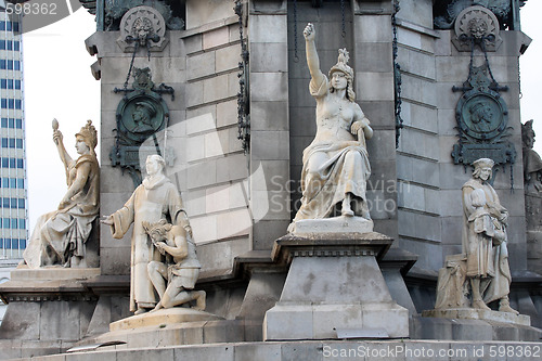 Image of Statue Christopher Columbus city Barcelona, Spain