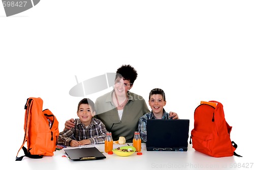 Image of Boys doing homework