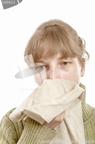 Image of Young woman with handkerchief