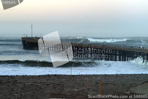 Image of Ocean Wave Storm Pier