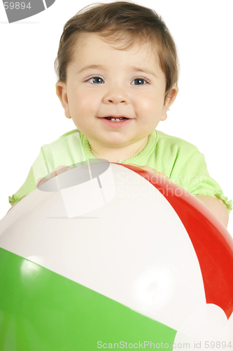 Image of Baby and Beach Ball