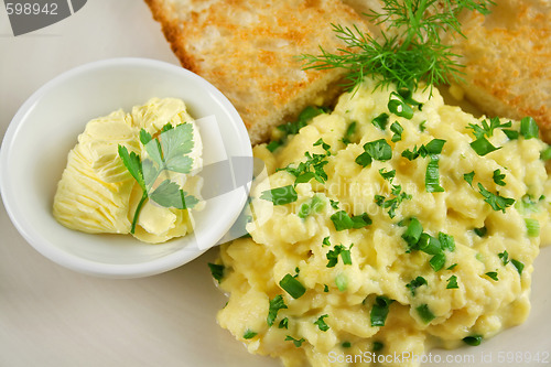 Image of Scrambled Eggs With Butter And Toast