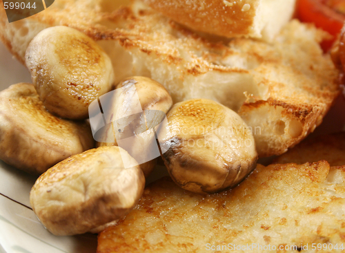 Image of Button Mushrooms And Toast
