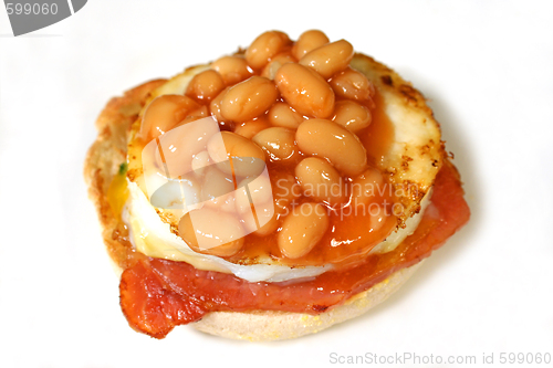 Image of Baked Beans On An Egg And Bacon Muffin