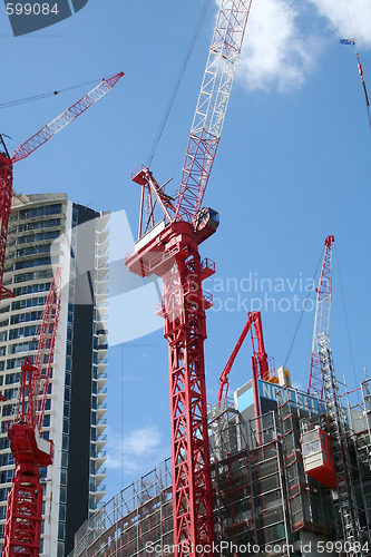 Image of Cranes On A Construction Site