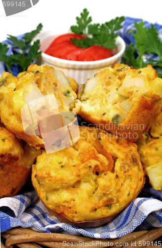 Image of Baked Muffin Cut In Half