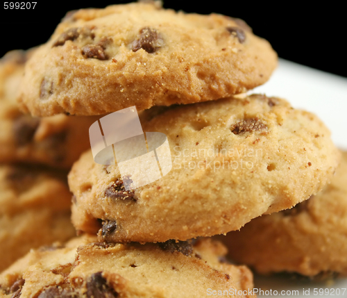 Image of Stack Of Chocolate Chip Cookies