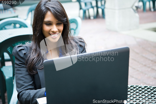 Image of Indian businesswoman with laptop