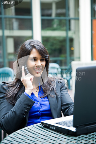 Image of Indian businesswoman with laptop