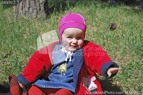 Image of girl throws cone