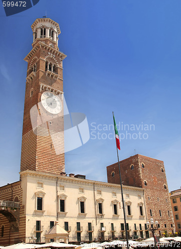 Image of Tower Lamberti in city Verona, Italy