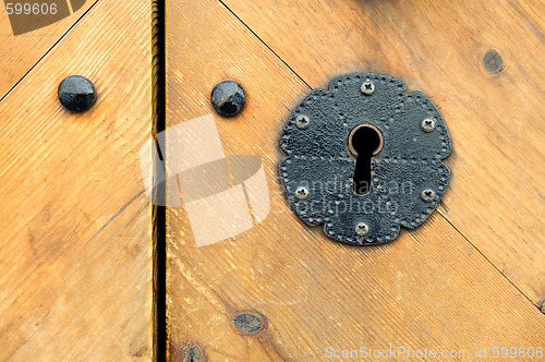 Image of Old door with keyhole