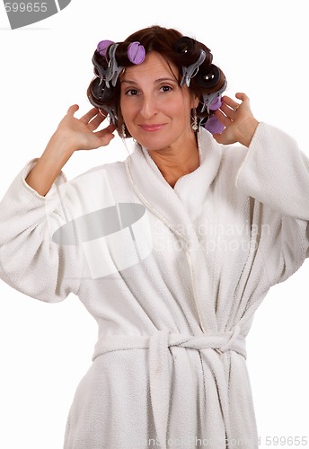 Image of Woman in rollers