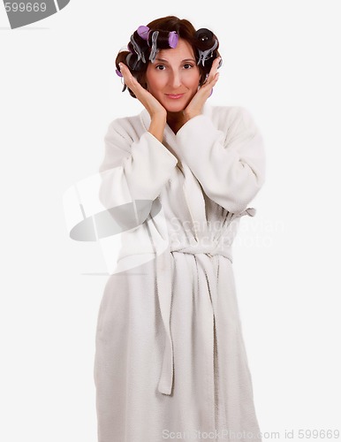 Image of Woman in rollers