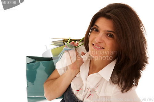 Image of woman happyness after shopping