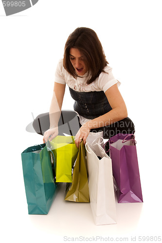 Image of woman happyness after shopping