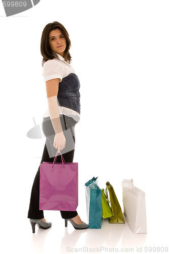 Image of woman happyness after shopping