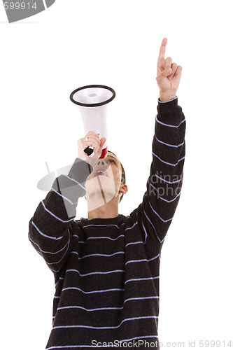 Image of shouting at the megaphone