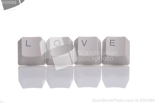 Image of LOVE written with keyboard buttons 