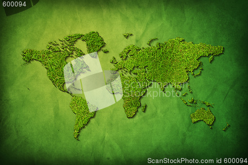 Image of Global map with grass texture