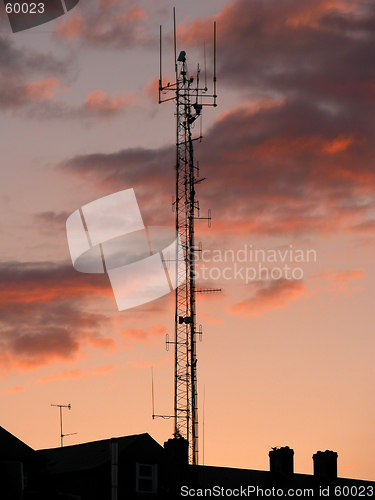 Image of Antenna and Red Sky